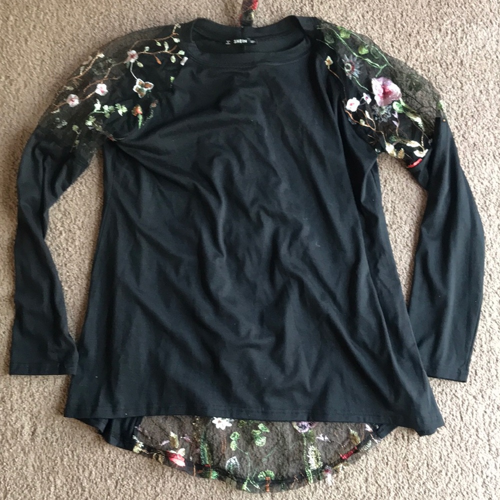 Adorable embroidered long sleeve top